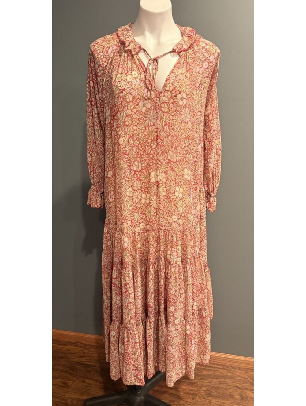 Free People Feeling Groovy Maxi Dress Floral pink Size XS Oversized